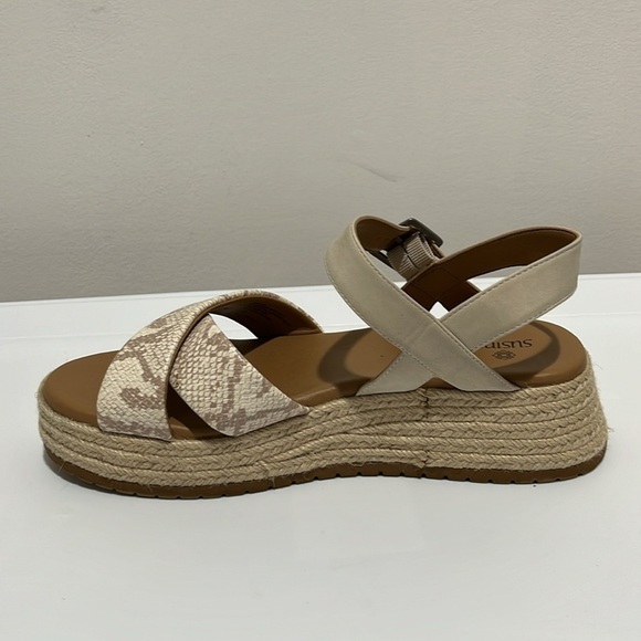 Susina Marli Strappy Espadrille Flatform Sandal Snakeskin Print Women's Size 10 - Picture 11 of 14